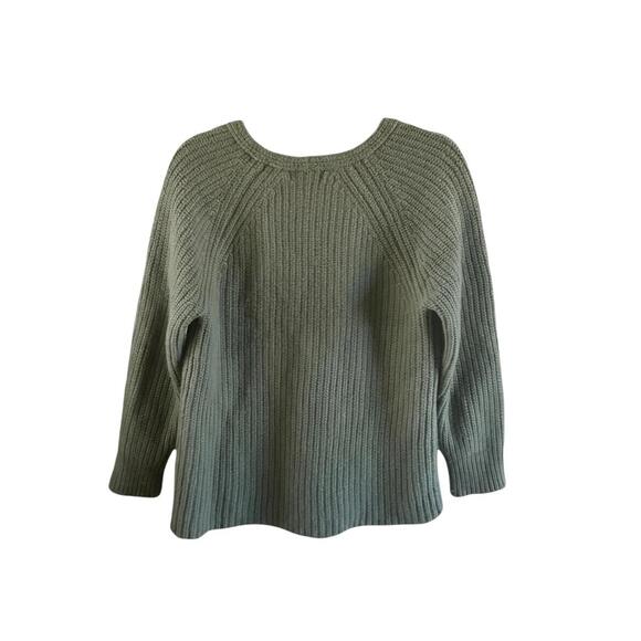 rag & bone Merino Wool Ribbed V-Neck Sweater Sage Green Size M - Picture 3 of 10